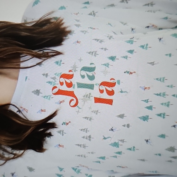 NWT Honeydew Star Seeker Brushed Jersey Pajamas w Fa la la, Trees, Skiers. Large - Picture 3 of 13